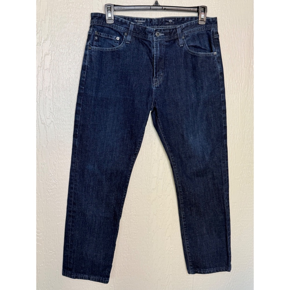 AG Adriano Goldschmied The Graduate Tailored Leg Jeans Dark Wash 36x34 Excellent
